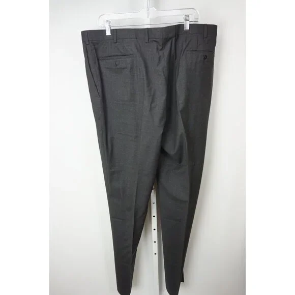 Burberry London Solid Gray S100s Wool Dress Pants Sz 58 NEW